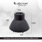 Hector Professional Diffuser for Hair Dryer|Attachment for Curly Wavy Natural Thick Hair to Build Volume|Diffuser for Blow Dryers